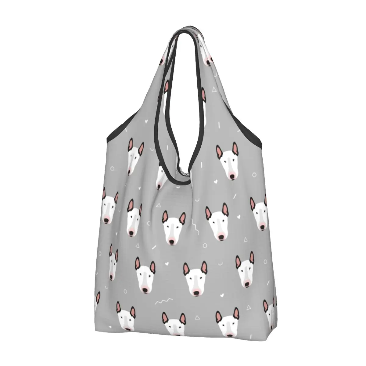 

Многоразовая сумка для продуктов типа бультерьер, складная машинная стирка, сумка для покупок с животными и собаками, большая Экологичная сумка для хранения, легкая