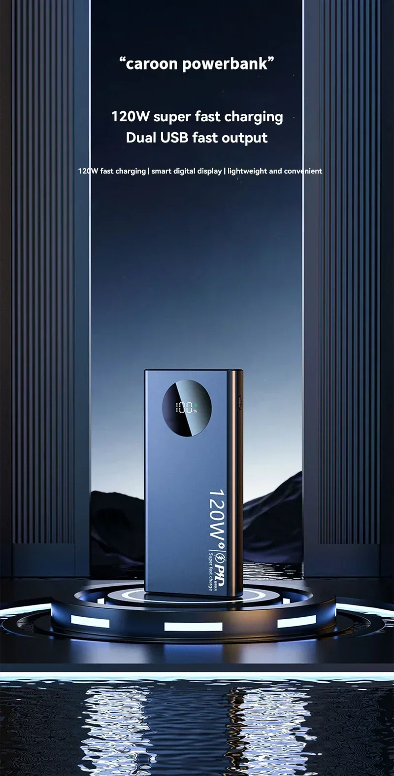 20000mAh Fast Charging Power Bank 120W High Capacity Powerbank Portable Battery