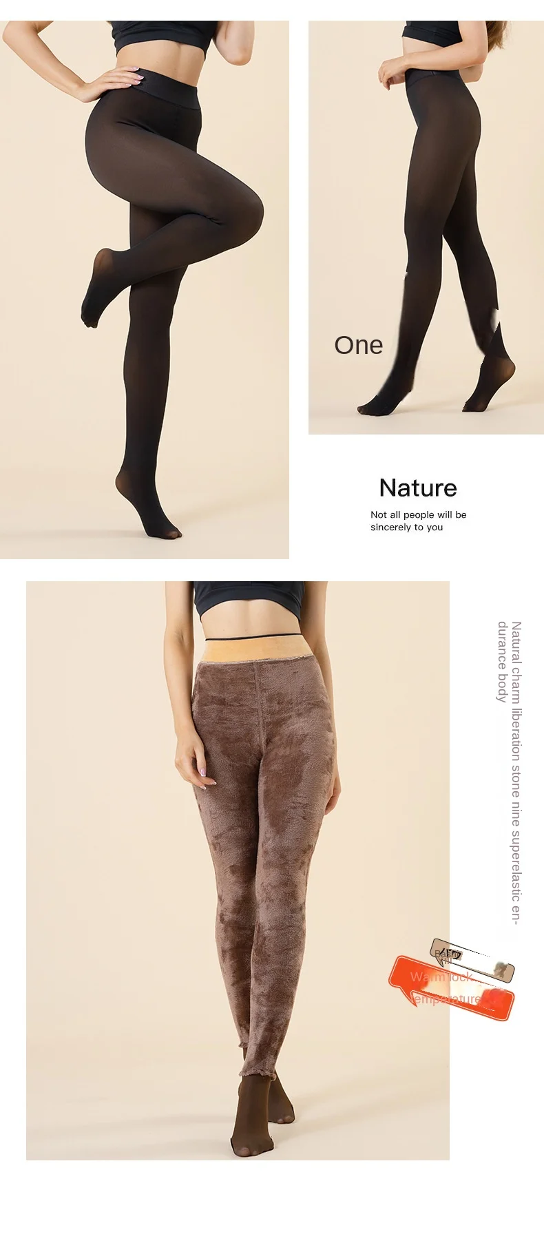 Collant sexy da donna Collant da donna Calze termiche finte traslucide Leggings invernali caldi Mutandine in pile_voghion.com