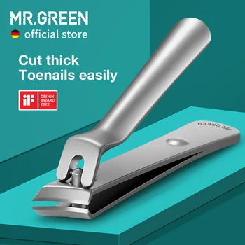 MR.GREEN 전문 손톱깎이, 크고 비스듬한 칼날, 내성 발톱 깎기, 두껍고 단단한 손톱, 페디큐어 매니큐어 도구