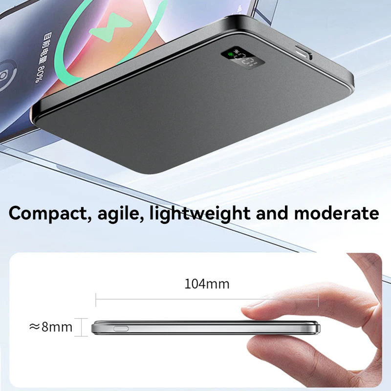 10000mah Fast Charging External Battery Ultra Thin Power Bank For Magnetic Wireless Portable Battery For Iphone Samsung Xiaomi 3