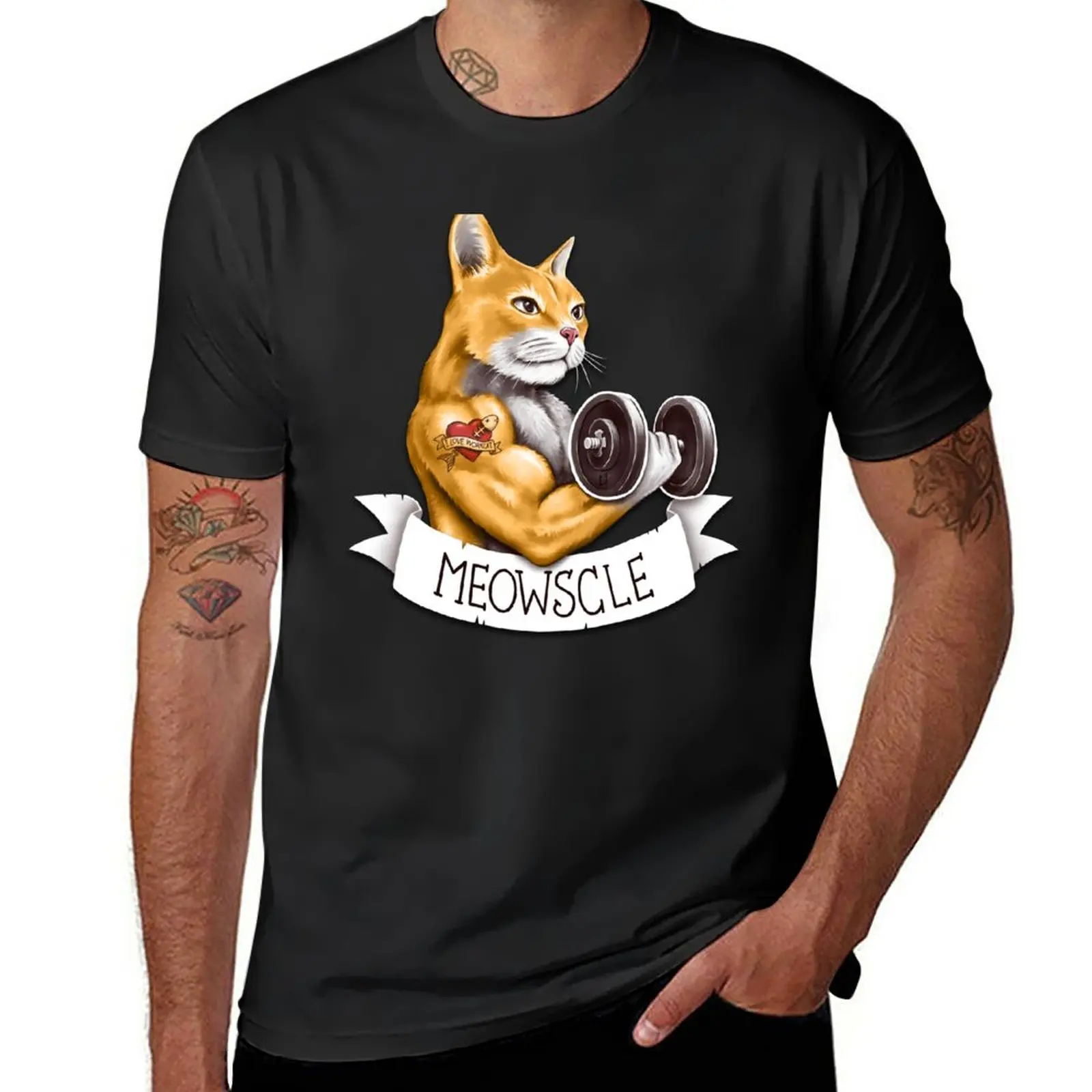

New Meowscle T-Shirt summer clothes custom t shirts Short t-shirt Men's t-shirts