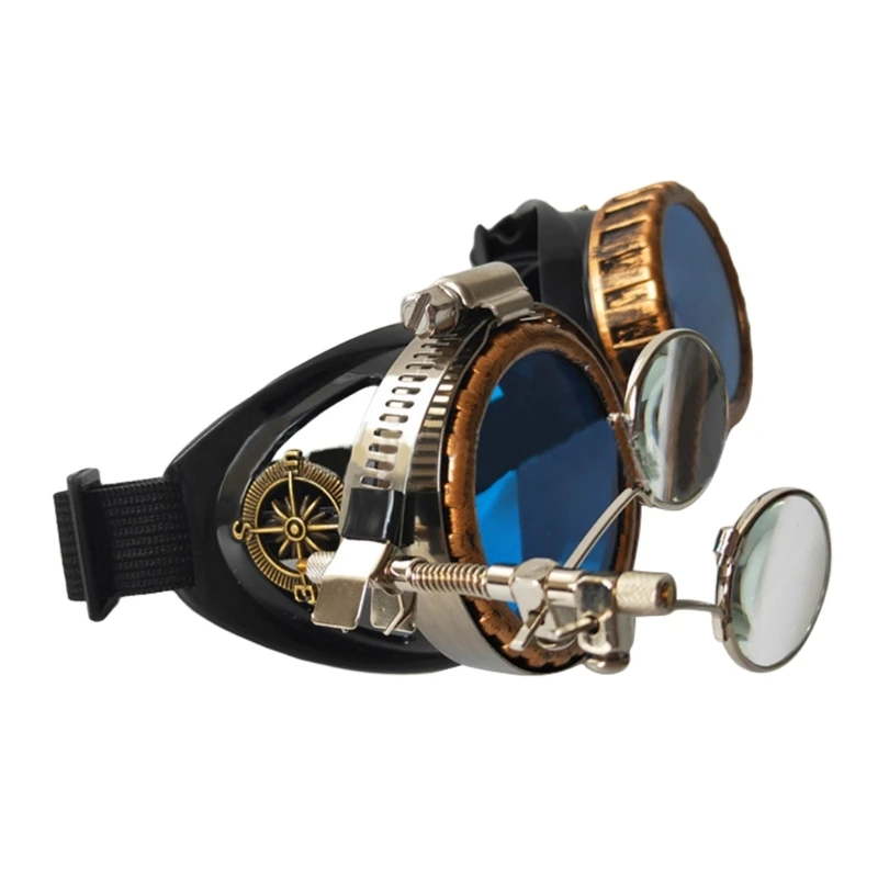Vintage Steampunk Goggles Cosplay Glasses Eyewear Costume Accessory Riding Glasses Breathable Headband Durable safety goggles