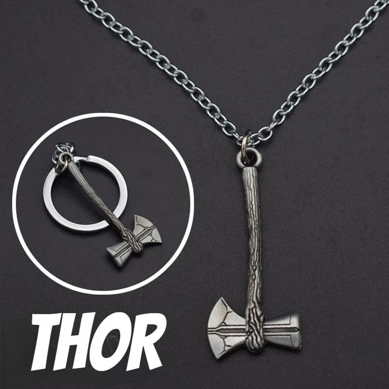Fashion Thor Stormbreaker Collana Con Ciondolo In Metallo Per Uomo Personalità Hip Hop Cool Hot Boys Axe Chain Choker Party Jewelry Gift