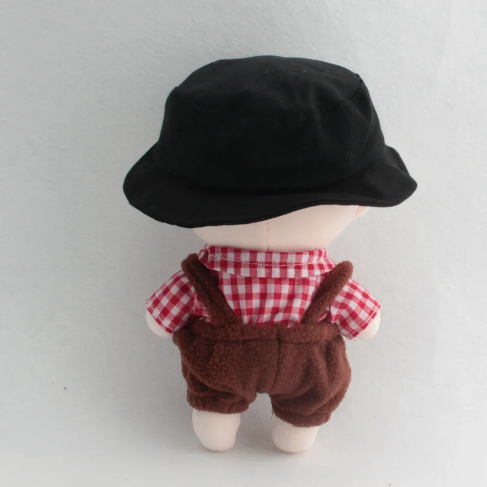 New Cute Grid Overalls For 20CM Kawaii Doll Clothes Set Kpop Star Doll Baby Clothing Idol Plush Clothes Accessories