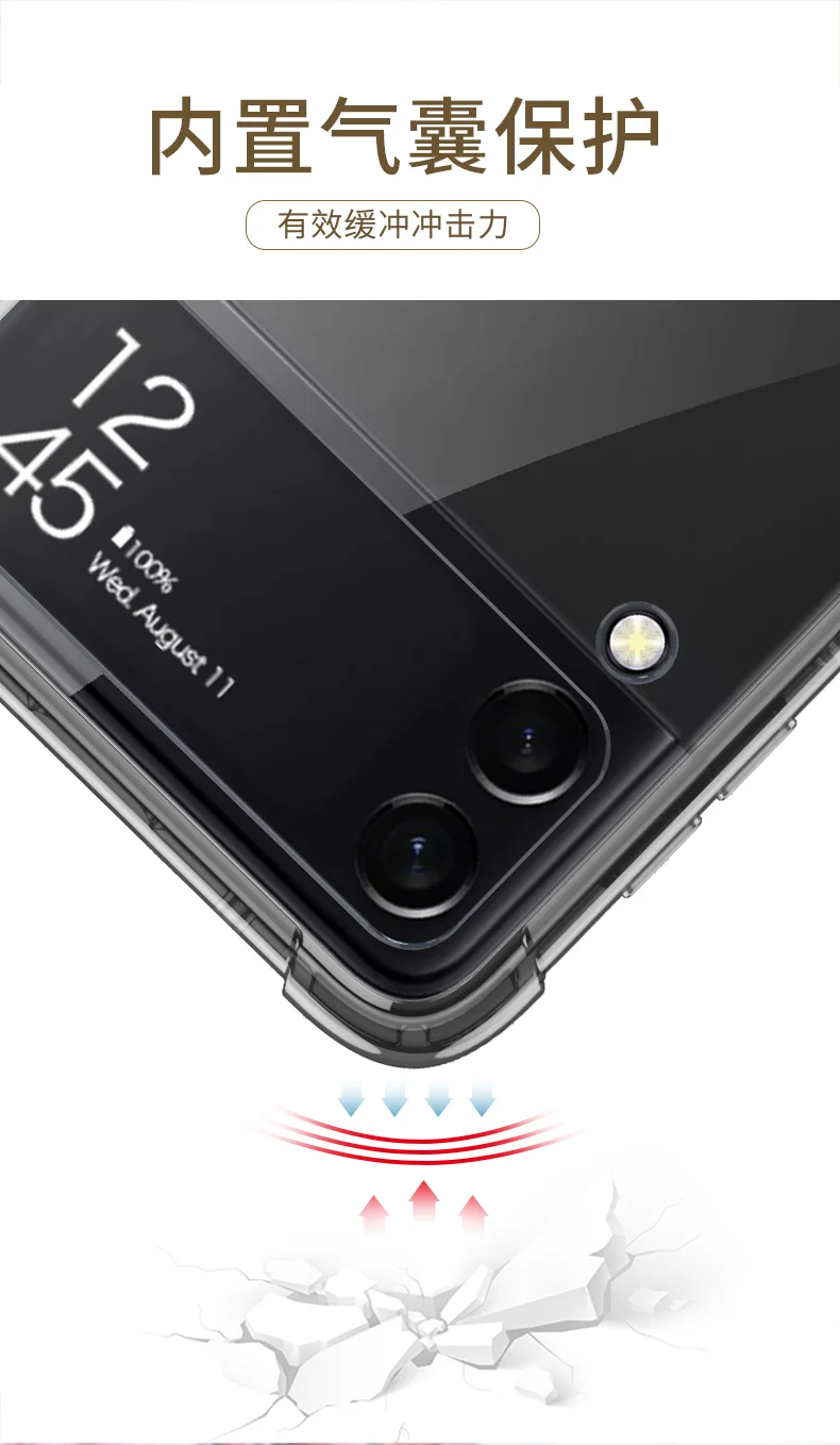 galaxy z flip3 case For Samsung Galaxy Z Flip 3 case with ring bracket for Samsung ZFlip3 Z Flip3 5G folding transparent Hard Back Cover with Pen samsung galaxy z flip3 case