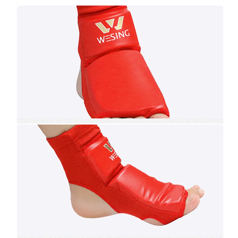 Boxing Foot Guards Wesing PU Leather MMA Boxing Muay Thai Foot Insteps Guards Feet Protector Martial Arts Wushu Sanda Training Protective Gear DEO