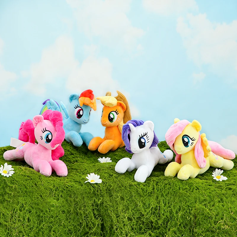 New My Little Pony Plush Toys Twilight Applejack Sparkle Pinkie Pie Rarity Fluttershy Rainbow Dash Stuffed Doll Kid Xmas Gift
