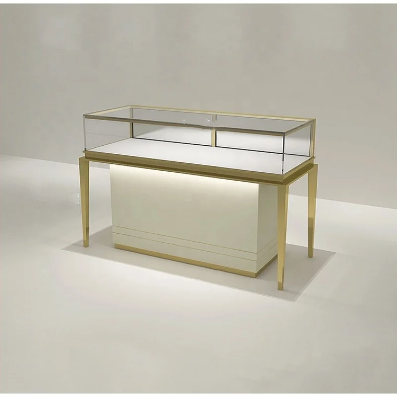 

Custom, Retail Metal Jewelry Store Display Jewelry Showroom Glass Counter Modern Jewelry Showcase Design