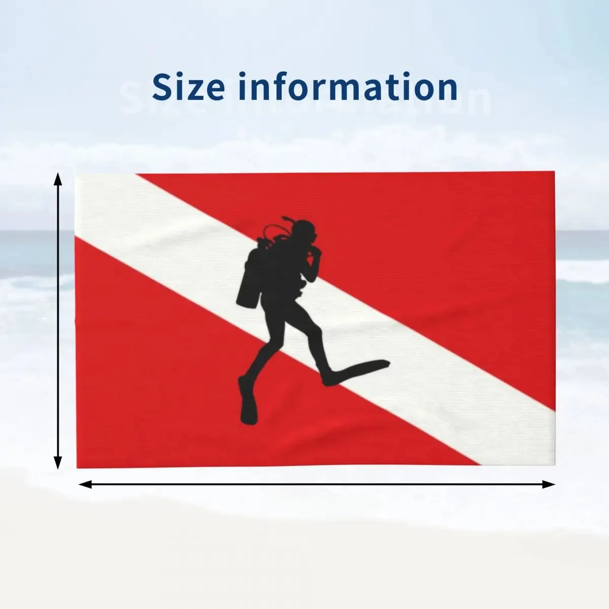 Scuba Diver Flag Beach Towel Quick Drying Dive Diving Super Soft Microfiber Bath Sauna Towels 3