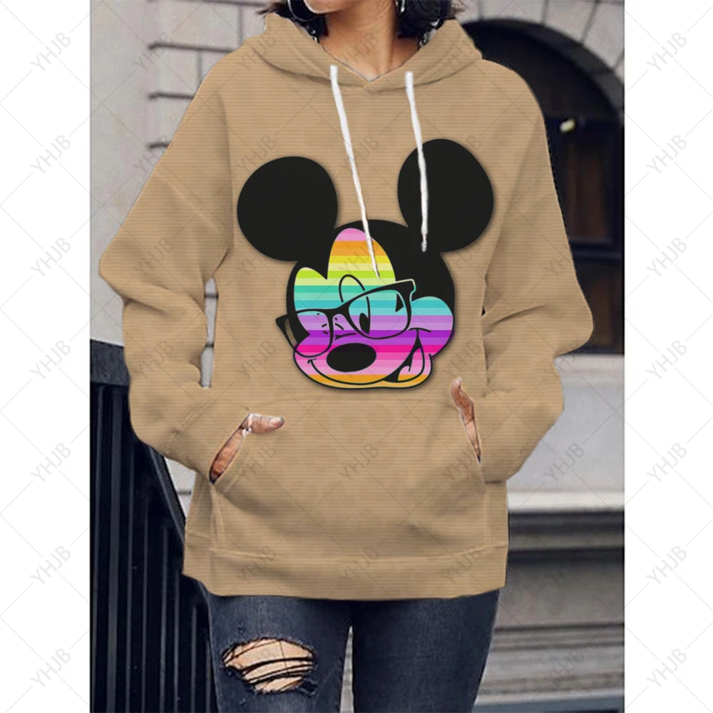 

Kawaii Hoodies Harajuku Funny Anime Women Cartoon Sweatshirt 90s Fashion Hoody Disney Minnie Mickey Mouse Print Female Cute