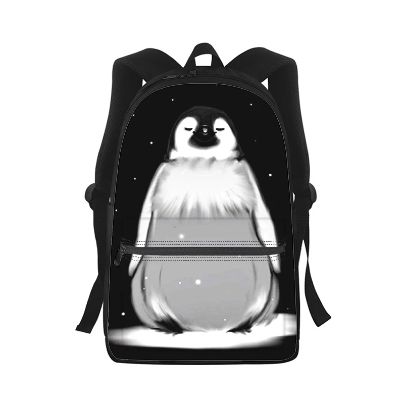 Cute cartoon penguin Men Women Backpack 3D Print Fashion Student School Bag Laptop Backpack Kids Travel Shoulder Bag