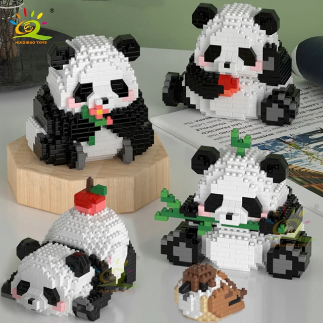 Stadt kreative niedliche Panda-Serie Mikro Baustein Montage