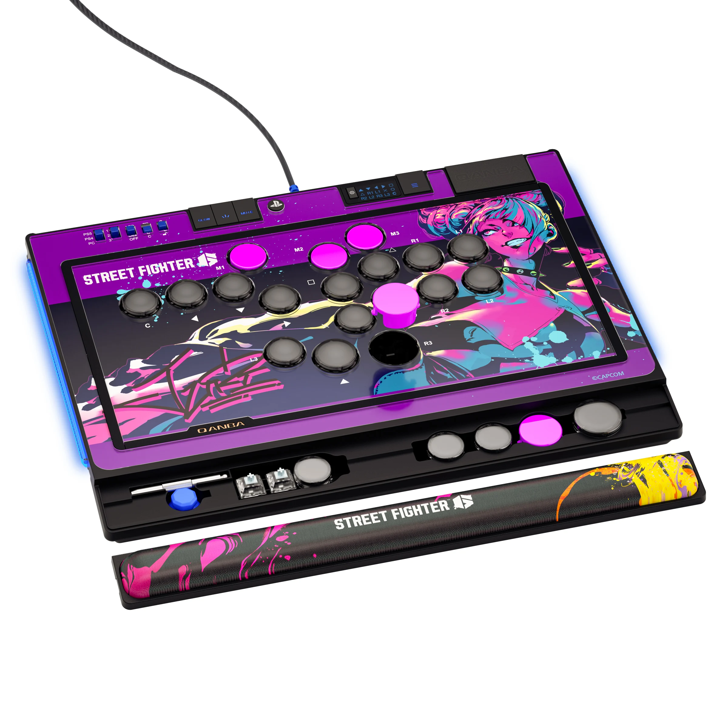 QANBA SAPPHIRE S1 레버리스 아케이드 컨트롤러 CAPCOM 스트리트 파이터 줄리 아케이드 게임 파이트스틱 (PC/PS4/PS5 호환)