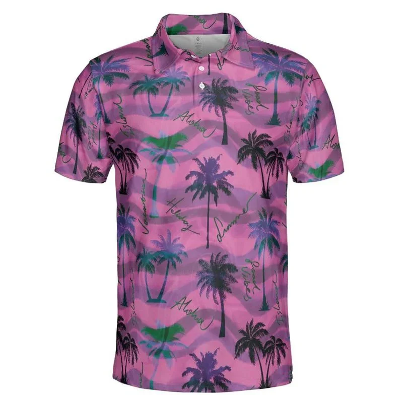 Tropical Style Colorful Palm Trees 3D Print Polo Shirts For Men Stripe Gradient Vacation Golf Shirts Plant Graphic Comfortable 8 Sd78c48e2c7984f3296adde0eaf21e6c7i