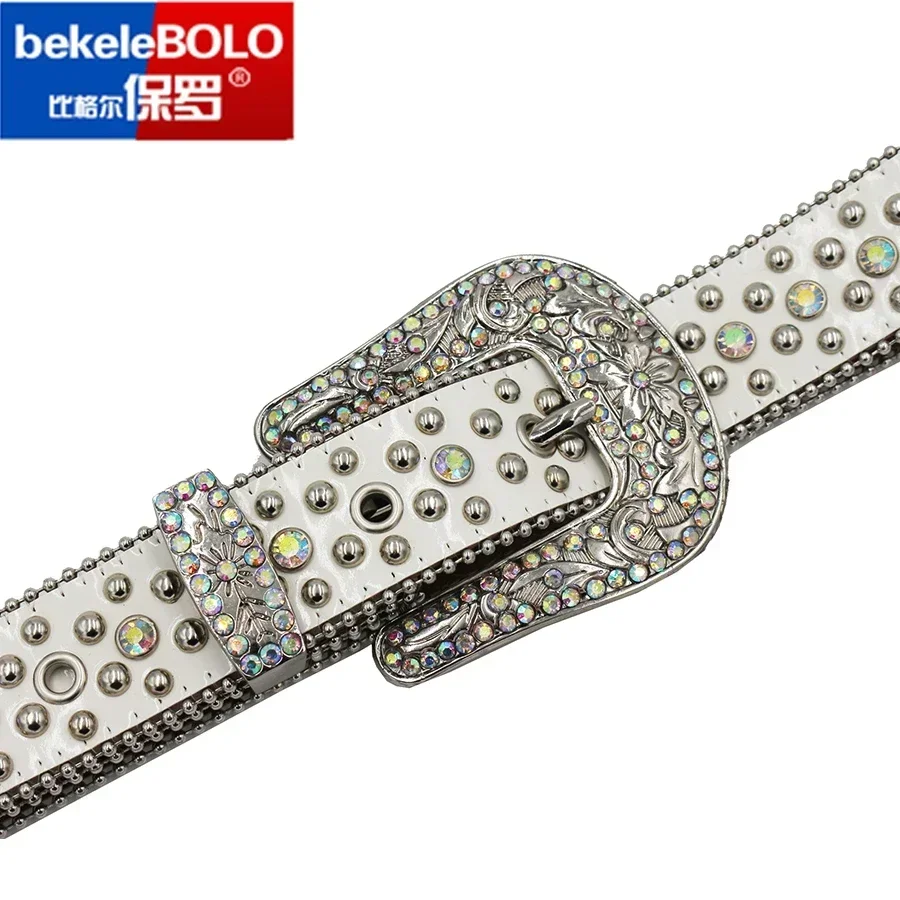 Punk Rhinestone Belts For Women Man High Quality Luxury  display picture 3