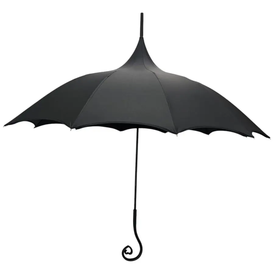 Wing Auto Open Umbrella with Heart of Darkness Handle Gothic Pagoda Top Design 12 Rib Windproof Waterproof UV Protection 41 Larg