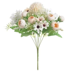 Elegant Artificial Hydrangea and Peony Bridal Bouquet - Silk Flower Wedding Centerpiece Decor (1)