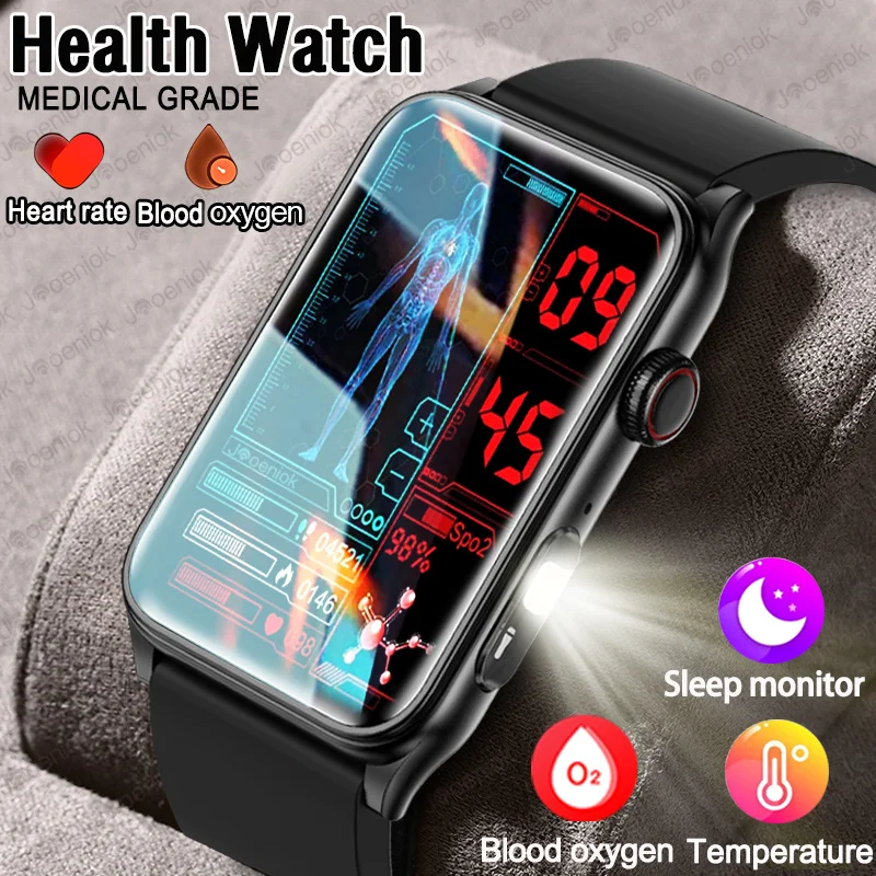 2025 New Smart Watch Men ECG+PPG Blood Pressure Blood Oxygen Health Monitor Sport Fitness AI Vocie BT Call Flashlight Smartwatch 1