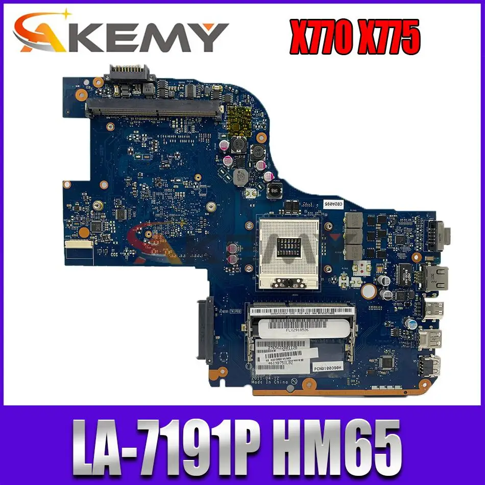 for Toshiba Qosmio X770 X775 laptop Motherboard HM65 GMA HD3000 DDR3 K000126510 PGRAA LA-7191P |