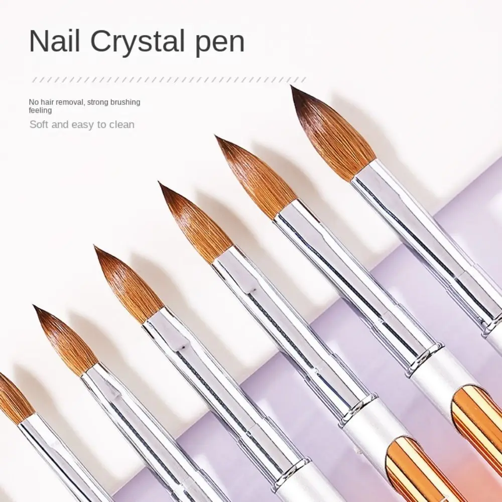 

Профессиональный акриловый инструмент для маникюра HEALLOR с золотой ручкой, кисть для дизайна ногтей, предмет для рисования, моделирующий УФ-гель для наращивания