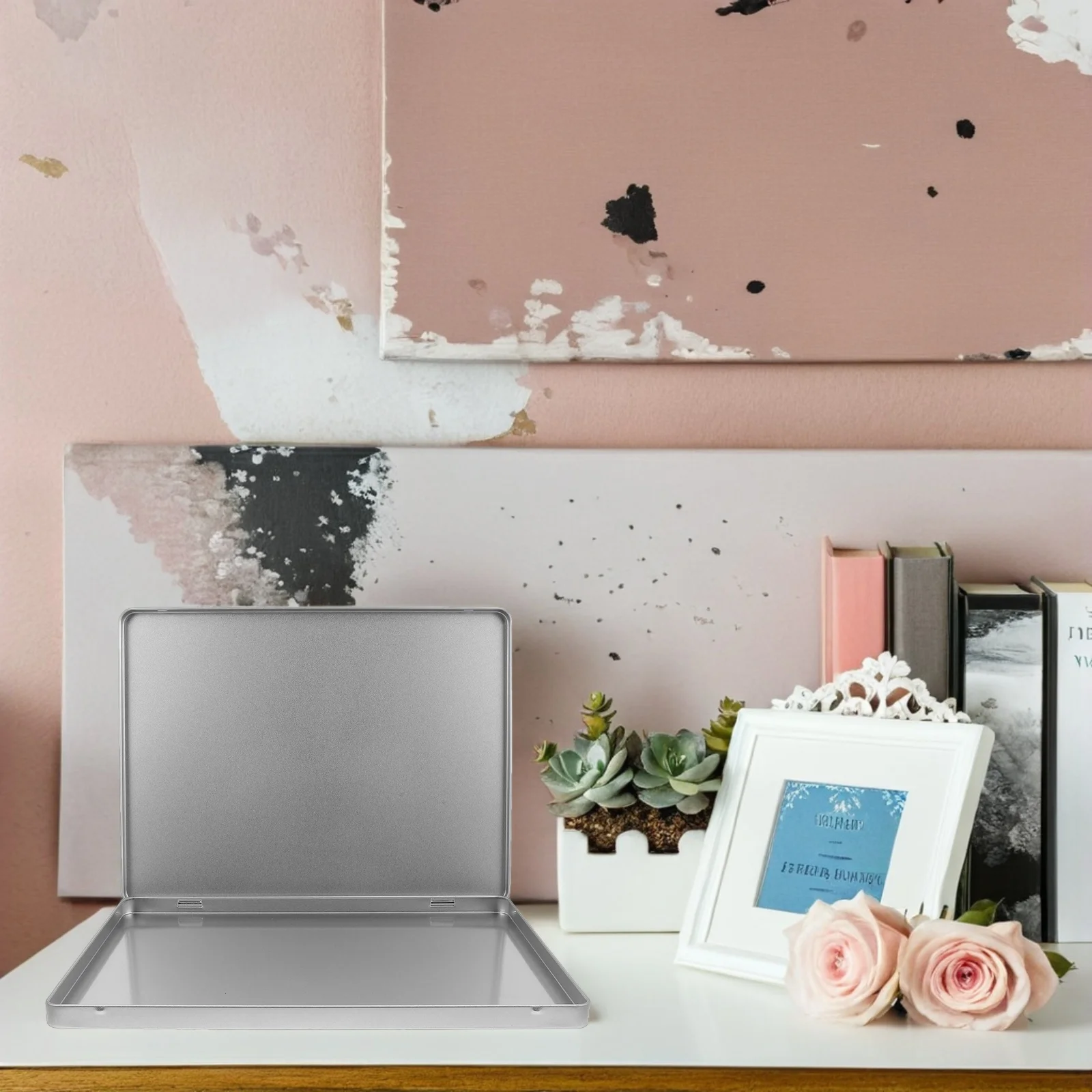 Large Metal Photos Receipts A4 Files Portable Home Office Folder Decorative Paperwork Children Book Cabinet for Albums