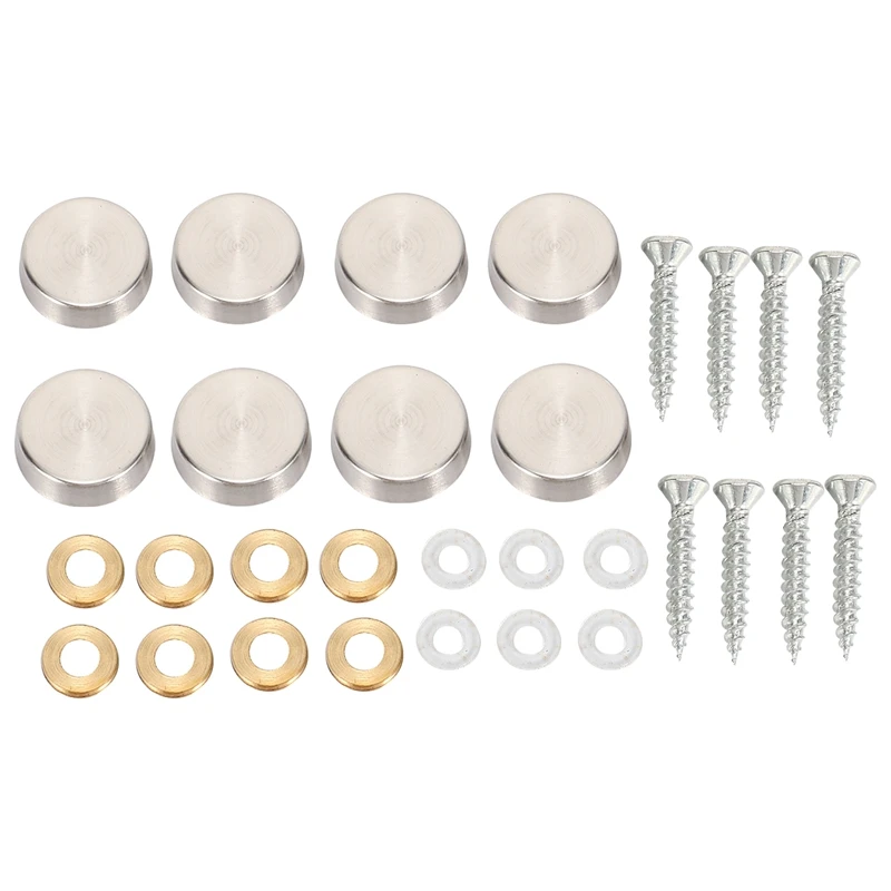

16 mm Stainless Steel Mirror Nails Screw Cap (8 Pieces)