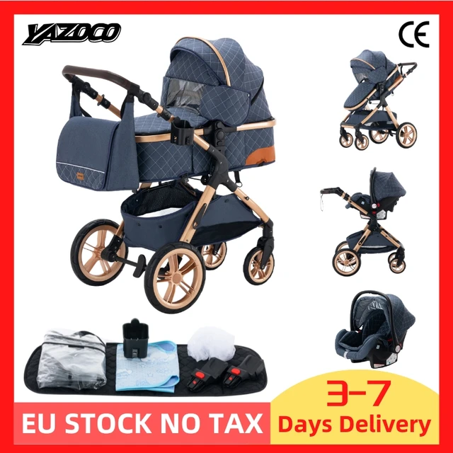 Nouvelle poussette bébé 3 en 1 poussette multifonctionnelle facile à plier voyage Portable landau siège de sécurité norme ue 1