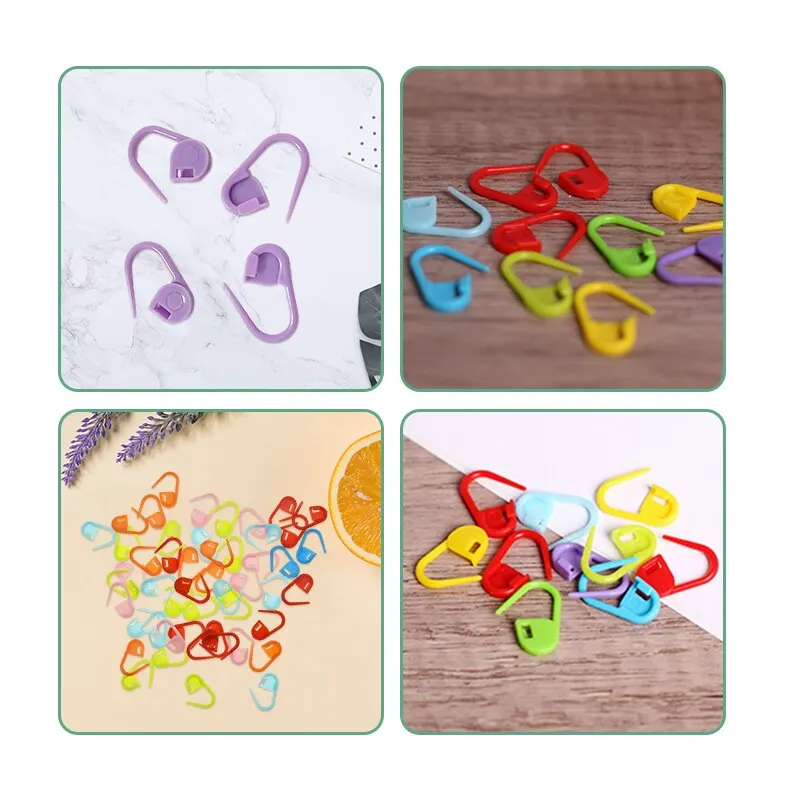 100 PCS Crochet Stitch Markers, Colorful Locking Stitch Markers Plastic  Crochet Stitch Counters Crochet Clips for Weaving, Sewing and Knitting DIY  Craft 