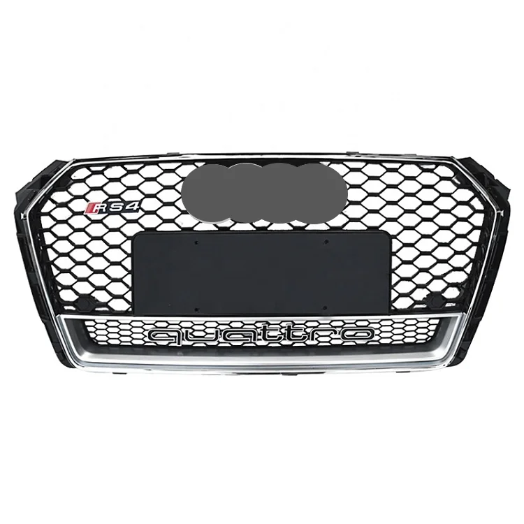 

Automotive Parts Chrome Trim Hood Grill For AUDI A4 B9 2017-2019 Facelift Black Honeycomb RS4 Mesh Grille