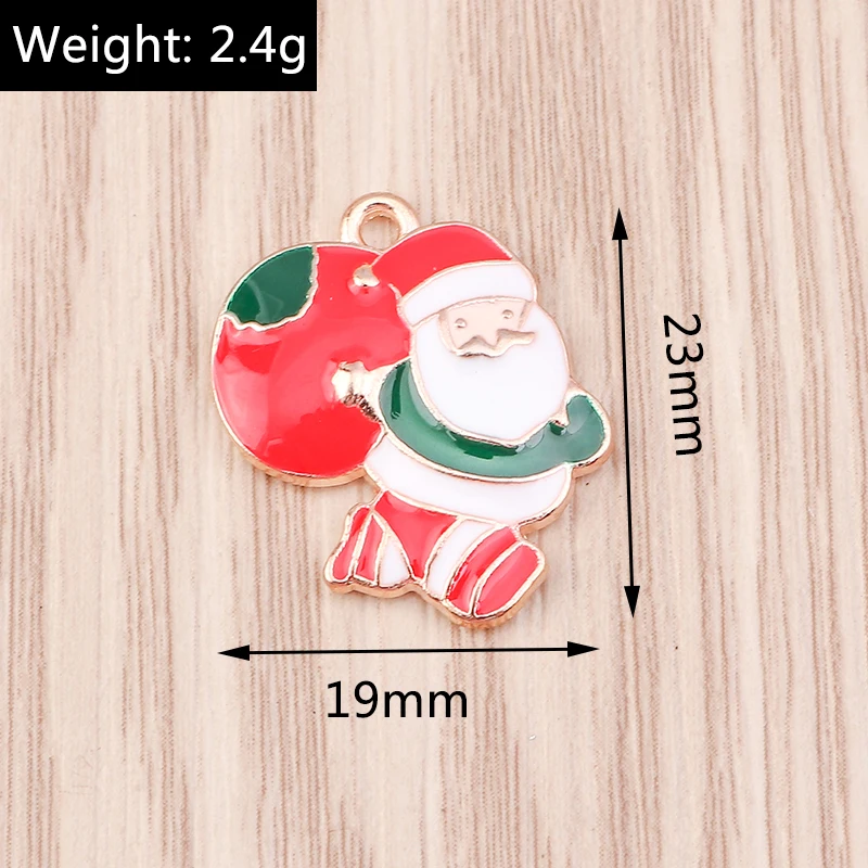10 Stück Gemischte Niedliche Emaille-Weihnachtsanhänger mit Weihnachtsmann, Baum und Schneemann für Schmuckherstellung, Ohrringe, Halsketten, DIY-Basteleien und Geschenke – Detail 5
