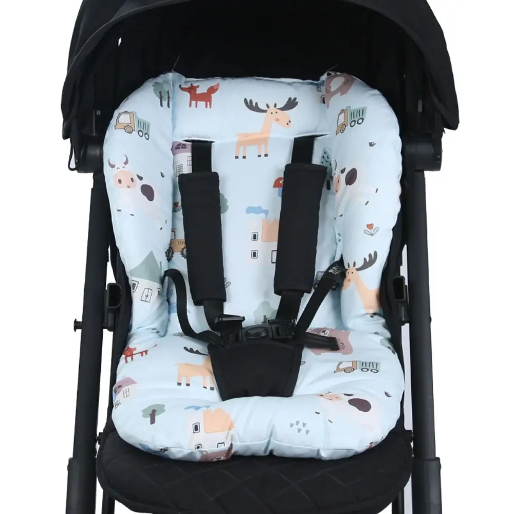 Cartoon Pattern Baby Stroller Cushion Stroller Accessories Seat Liner Trolley Mattress Pram Cushion Car Seat Pushchair Car Mat