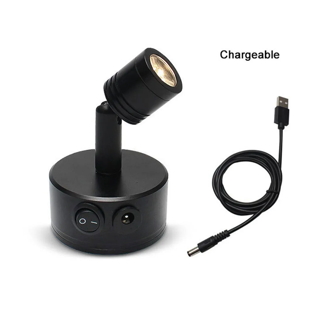 Black 2W Battery Portable LED Spot Lights for Jewelry Cabinet Lamp AAA Dry Battery Powered 3000K 6000K Table Desk on Spotlight 4