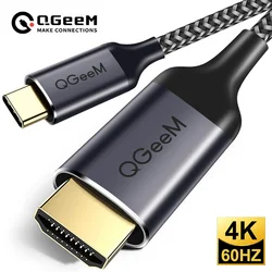 QGeeM USB C to HDMI Cable 4K Type C HDMI Thunderbolt3 Converter for MacBook Huawei Mate 30 USB-C HDMI Adapter USB Type C to HDMI
