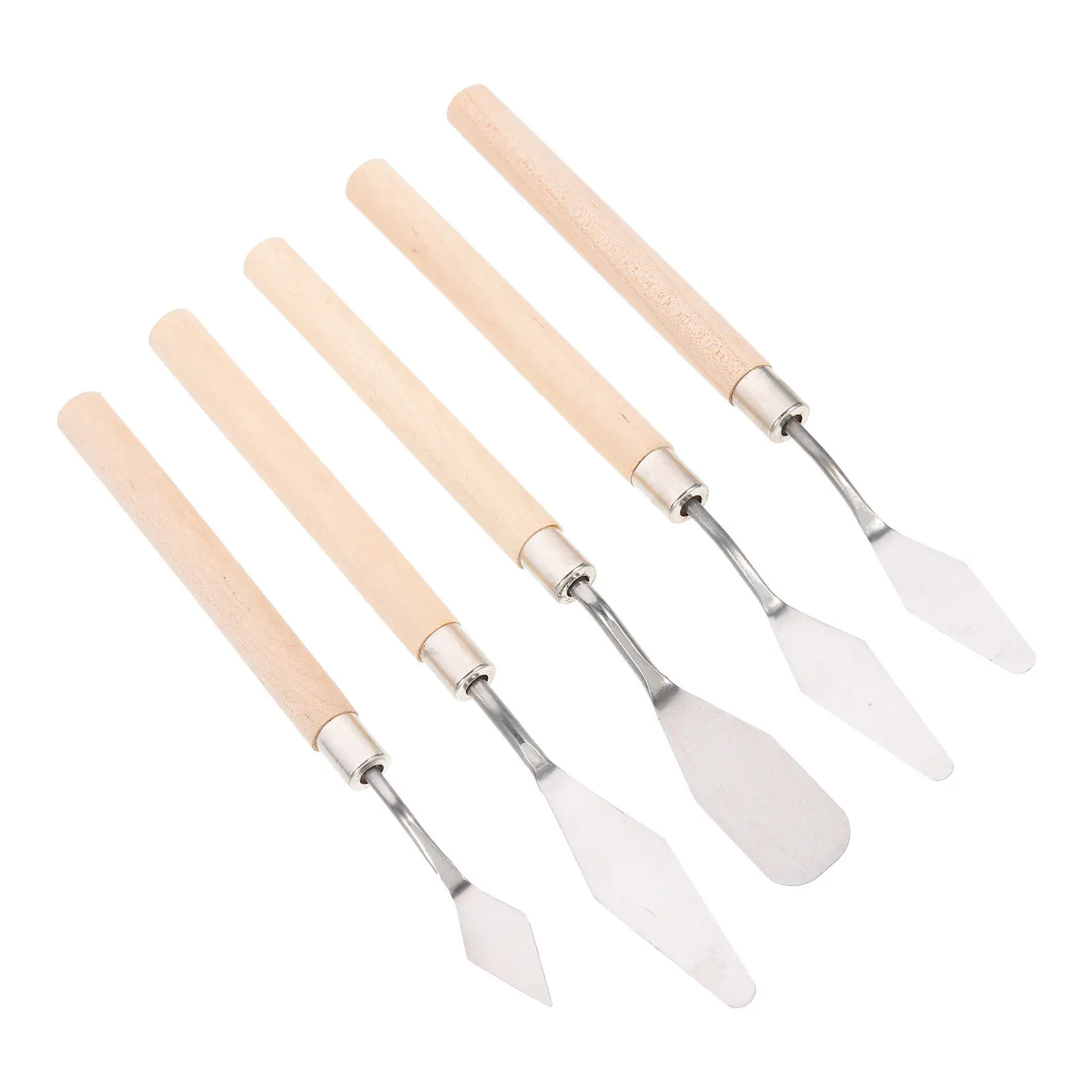 5Pcs 페인터 스크레이퍼 세트 스테인레스 스틸 전문 미술 도구 페인트 혼합용 점토 안료 캔버스 드로잉 아크릴 용품