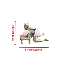Vintage Brass Anime - Inspired Female Figurine - Stylized Lying Statue for Desktop Décor & Art Collection (Mini size)