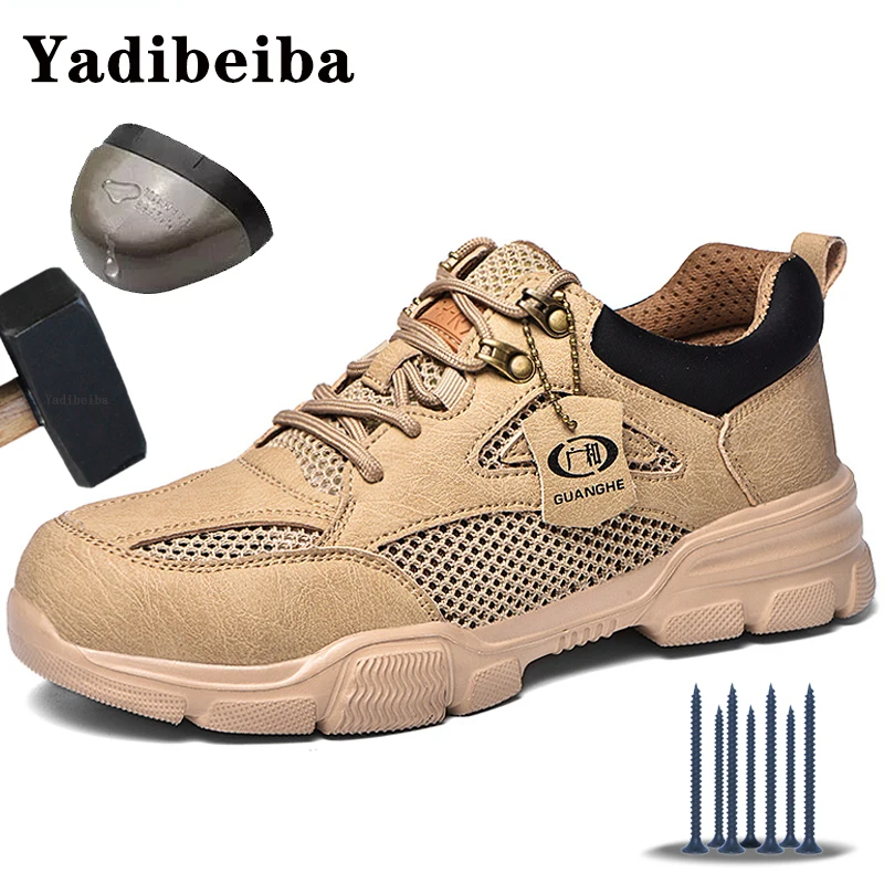 Men Lightweight Work Safety Shoes Indestructible Steel Toe Sports Boots Sneakers 