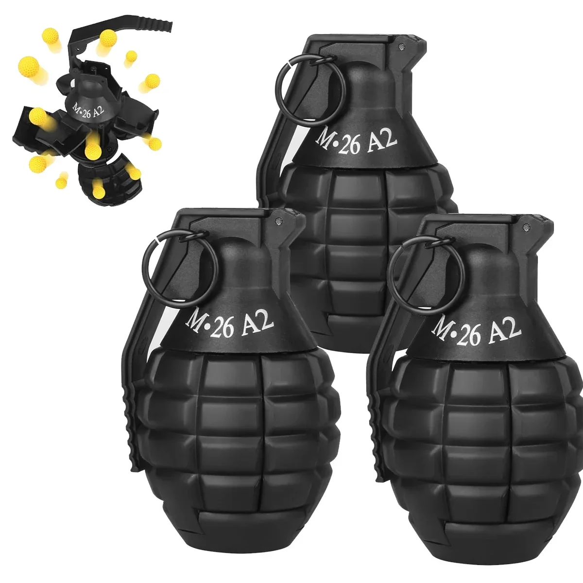 Airsoft models 1/3PCS M26a2 Nylon Grenade Model Explosion Grenade Toy Airsoft Model Anti-Fall Refillable Gel Ball Confetti Flour