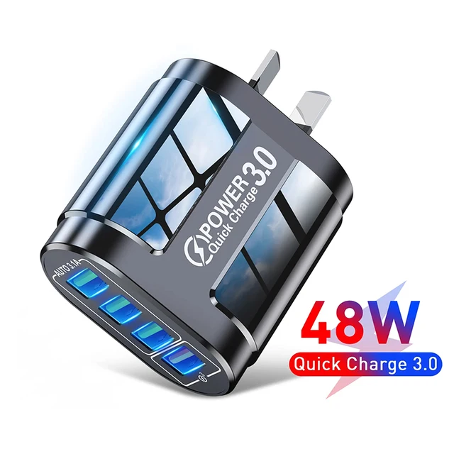 3A 4 Ports USB Travel Charger Fast Charge QC 3.0 Wall Charging For iPhone Huawei Samsung Xiaomi Mobile Plug Charging Adapter