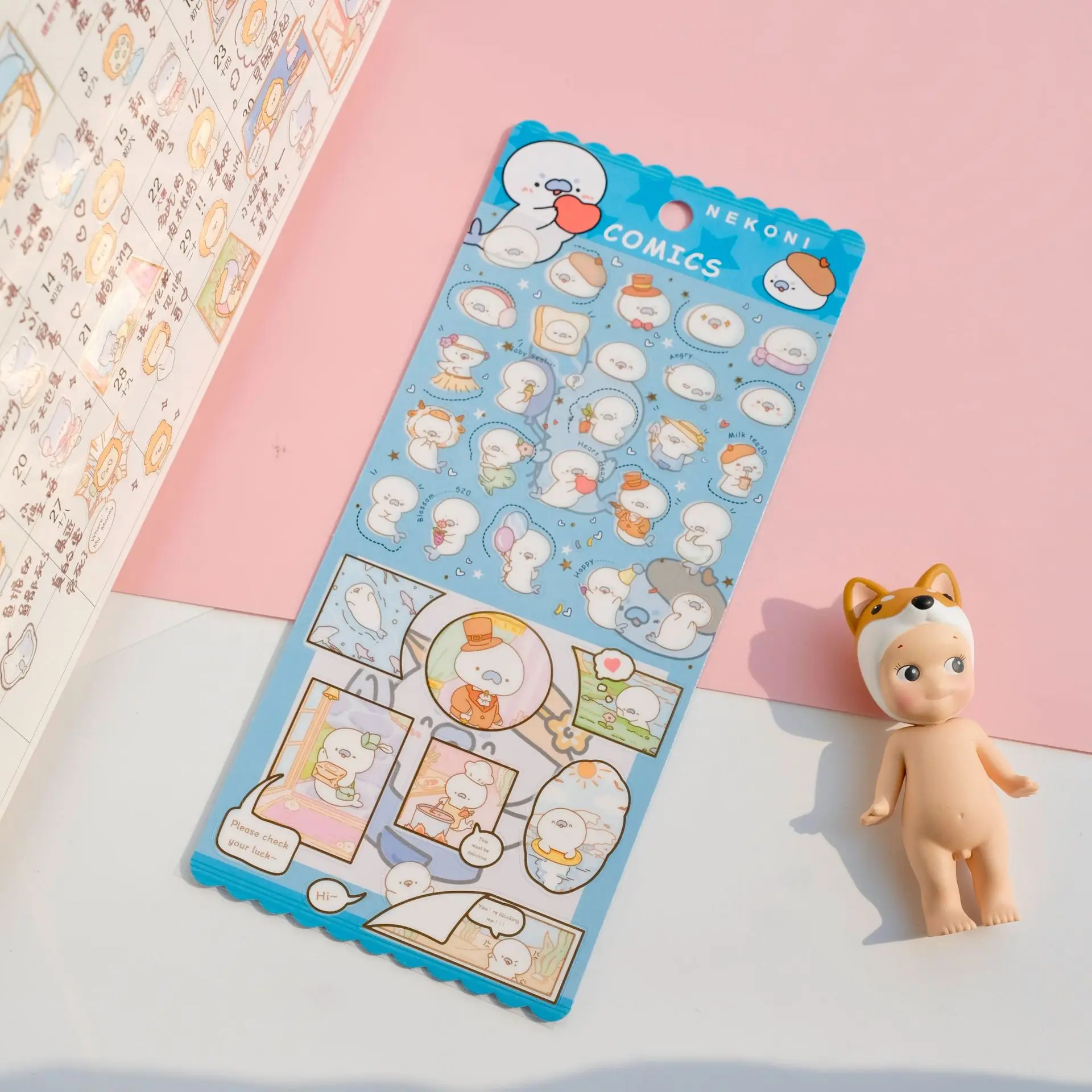 Cute Animal Stickers Handicraft Material Diary Stationery Sticker Happy Planner Scrapbooking Accessories Supplies NEKONI