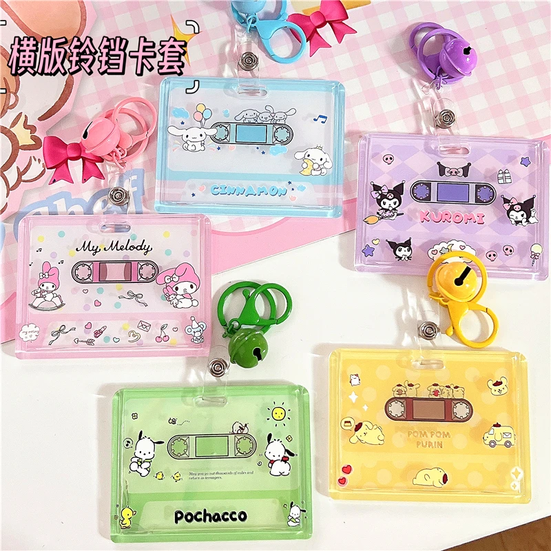 New Cute Cartoon Characters Acrylic Card Holder Kpop Album Bus Card Bank ID Card Protective Display Sleeves Students Bag Pendant 2