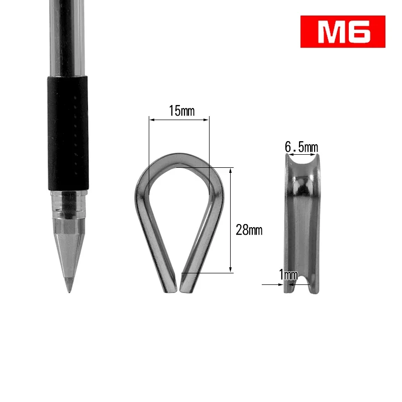 Full Size 304 Stainless Steel Wire Rope Protective Sleeve Cable Thimbles Clamps Hasps Rigging Fasteners Chicken Heart Ring jewelry box hasps,buckle clamp