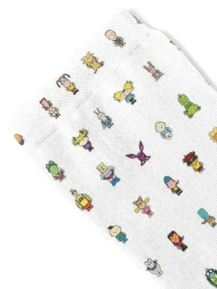 90s Cartoon Stickers, Nick Cartoons Socks football kids funny sock Men Socks Women's