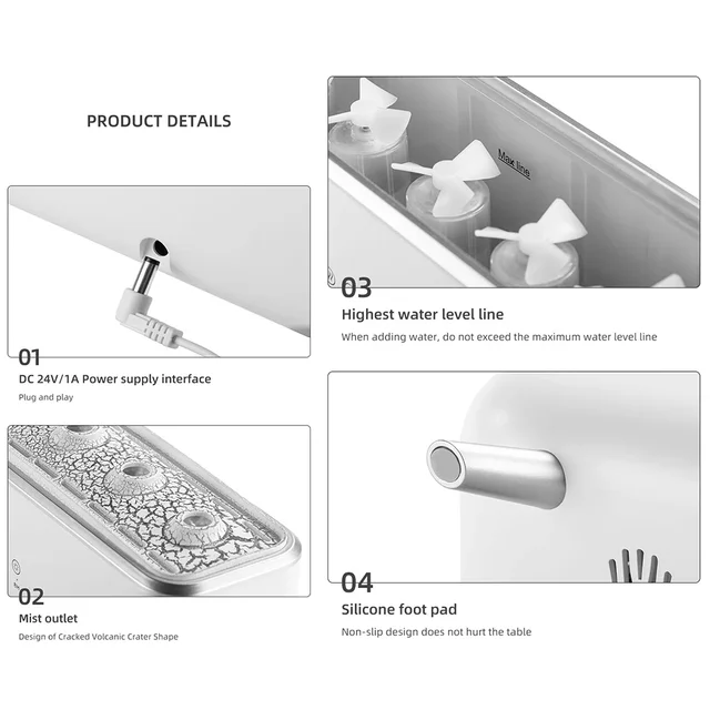300ml Aroma Diffuser Five Nozzles Colorful Lighting Humidifier 2 Mist Modes Dancing Jellyfish Aromatherapy Diffuser for Bedroom 5