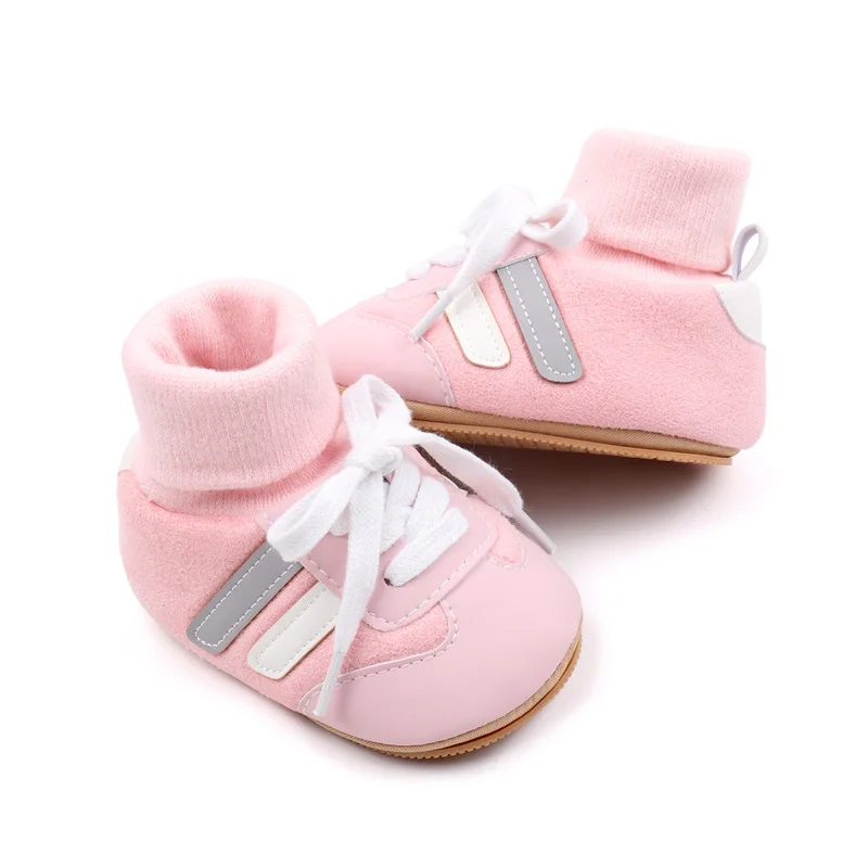Baby Boys Girls Socks Sets Winter Warm Baby Shoes Rubber Soles Non-slip Indoor Toddler Shoes 4