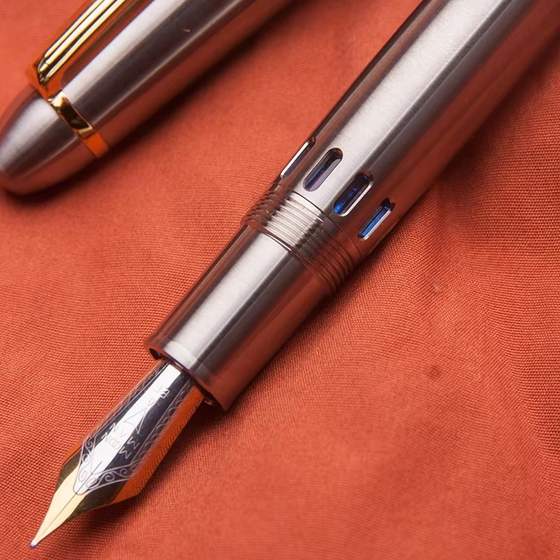 MAJOHN Ti-136 Metal Pison Vulpen Titaniumlegering EF/F/M 0.38/0.5/0.7mm Punt Inktpen Luxe Schrijft Kantoor Zakelijk_voghion.com