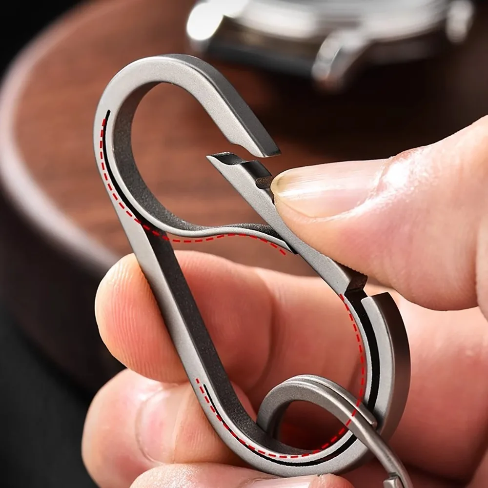 Versatile Titanium Alloy Outdoor Keychain Carabiner Clip Gift