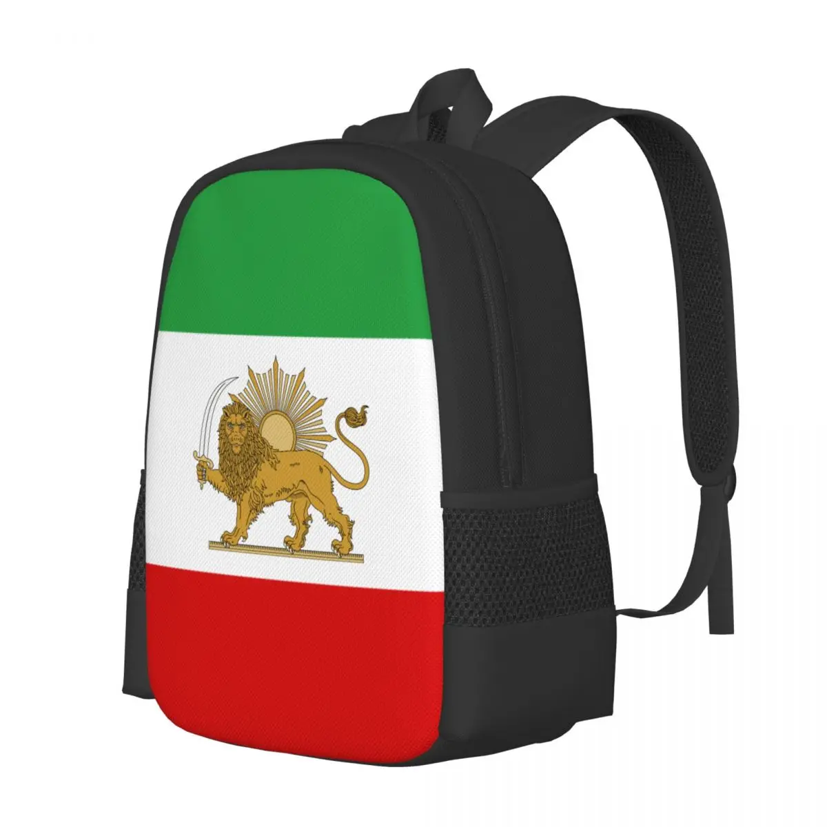 

Emblem of Iran Lion and Sun Flag Backpack Middle School Student Schoolbag Casual Back Pack Travel Bag Unisex Backpack