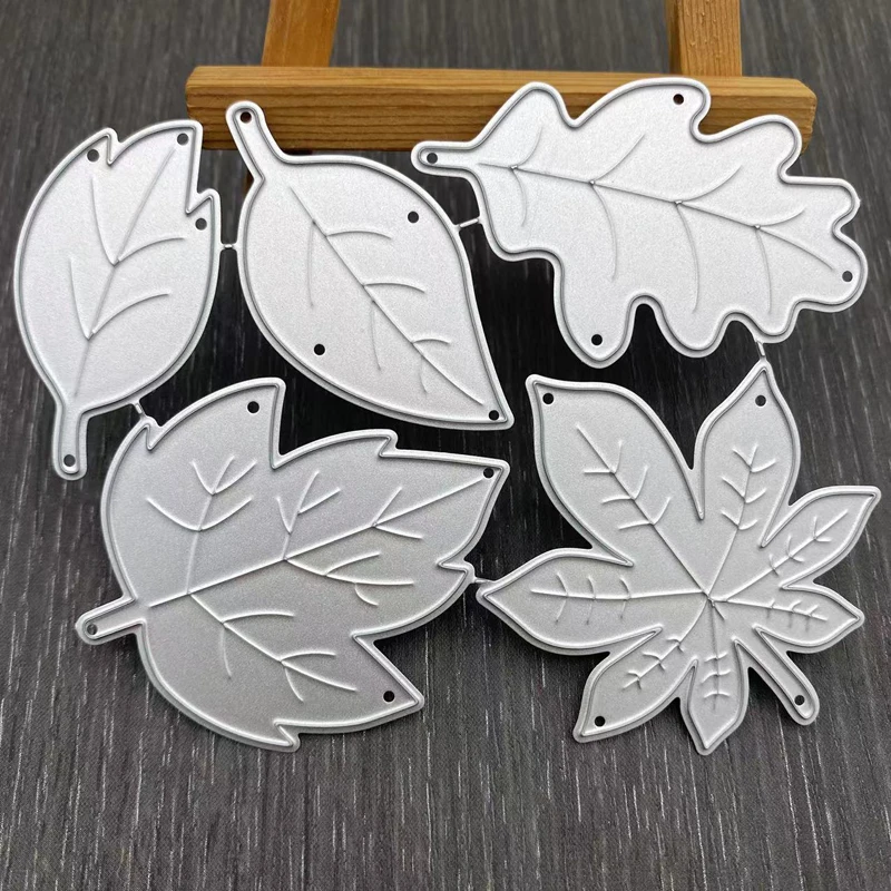 5Pcs/Pack Maple Leaves Metal Cutting Dies DIY Paper Craft Die Cuts for Card Making and Scrapbooking 
