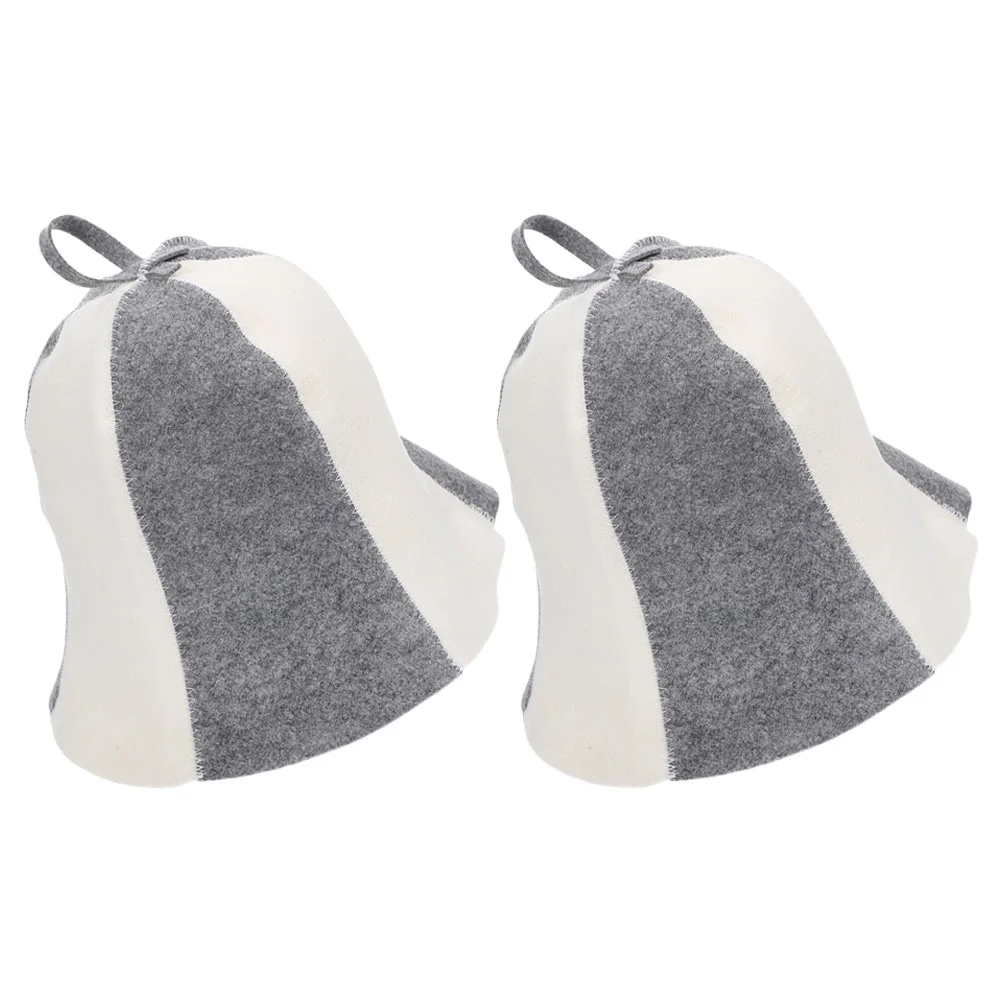 

2 Pcs Women's Men Women's Men Hats & Caps & Caps Felt Sauna Household Bath Caps Portable Thick Water Absorbing Absorbent